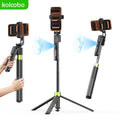 74" Gimbal Selfie Stick AI Face Tracking with Bluetooth Remote 1/4” Screw Tripod Stand for iPhone Vlog Streaming Photography