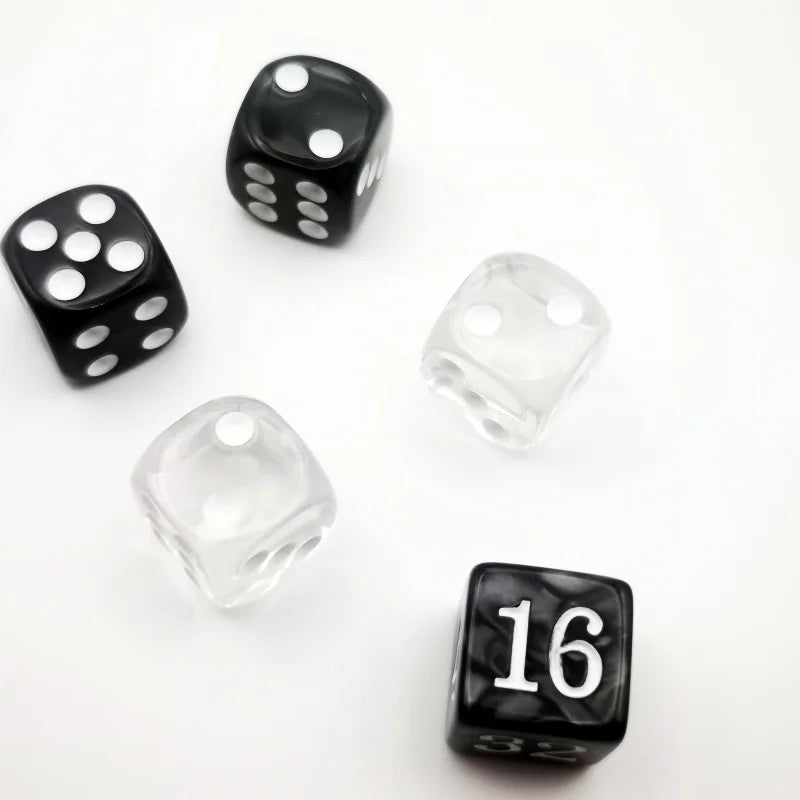 5pc/lot D6 Dice 6 Faces Dice Luck Lab Backgammon Game Dice Acrylic Dice D6 16mm Casino Dice DND Dice