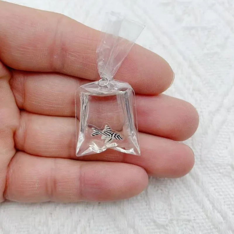 10pcs simulation transparent water bag small fish goldfish carp DIY jewelry accessories keychain pendant earrings accessories