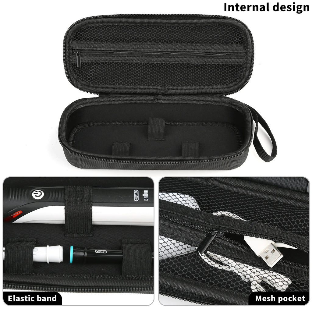 Toothbrush Travel Case for Oral-B Pro 1000, 2000, 3000, 3500, 1500/ for Philips Sonicare Protective Clean 4100 5100- only Bag