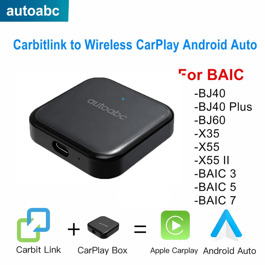 Carbitlink to Wireless CarPlay Car Navigation Plug & Play Car Carbit link For Baic X55 Geely Jetour Changan Chery DongFeng