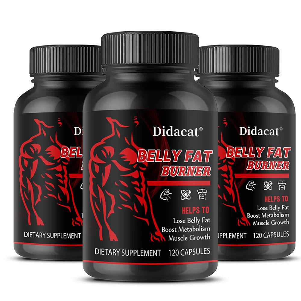Stimulant-Free Men's Belly Fat Burner Capsules, Boost Metabolism, Burn Stubborn Fat, Tighten Abs, Preserve Muscle, Caffeine-Free
