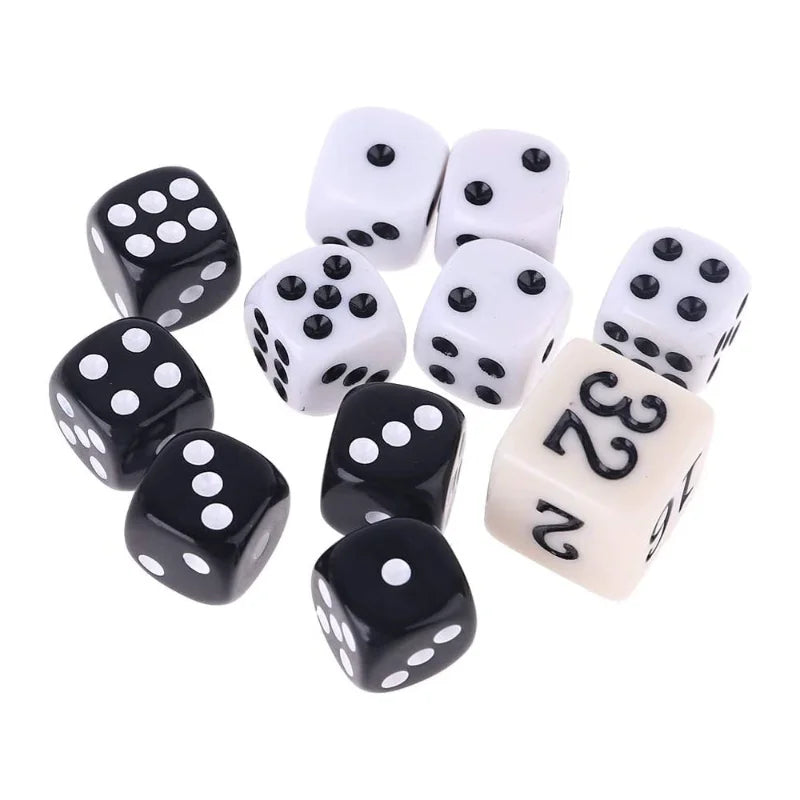 11Pcs/set New Foreign Trade Product Backgammon Dice Set Game Dice Multiply Dice Set 12mm