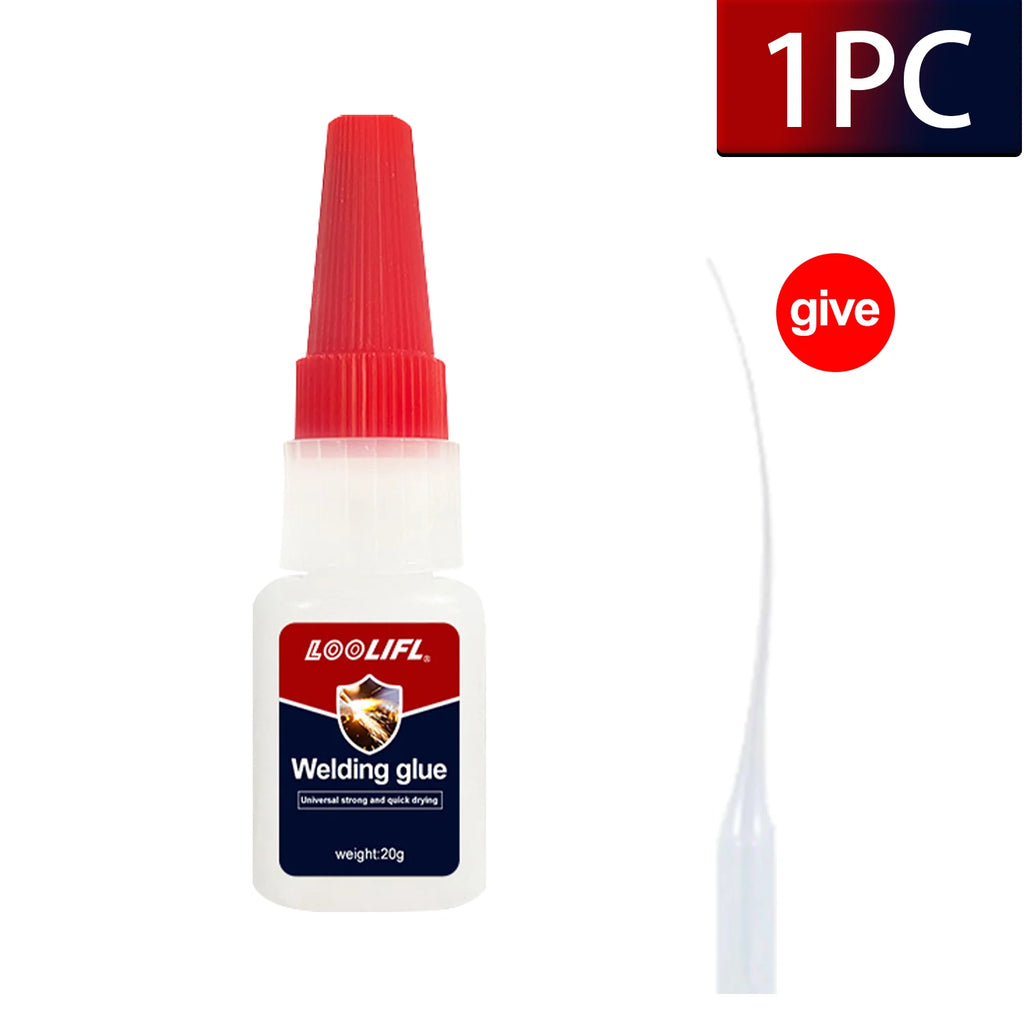 LOOLIFL 7PCS 50ml Super glue High Strength Quick-drying Cyanoacrylate Adhesive for leather, rubber, wood, Metal Liquid glue 20g