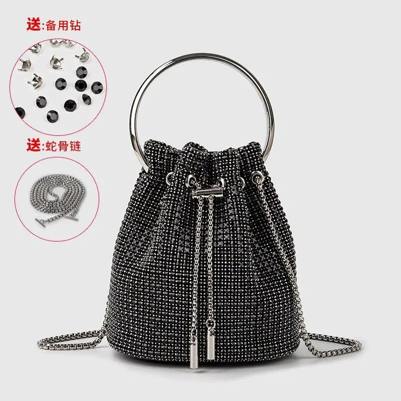 Women's bag bucket bags Women's inlaid diamond bag Fashion dinner women luxury single shoulder designer handbags