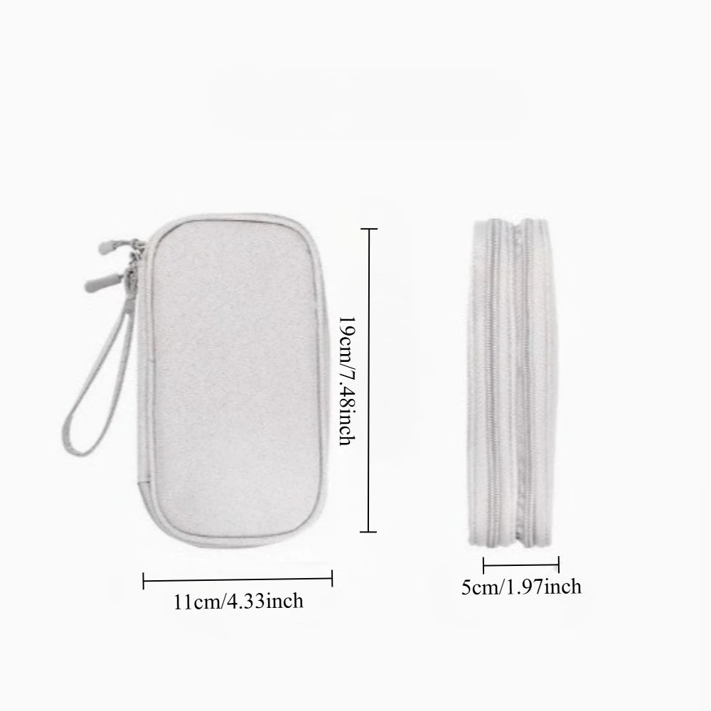Travel Organizer Bag, Multi-Pocket Storage Pouch, Suitable for Toiletries, Cosmetic Accessories, and Electronic Cables