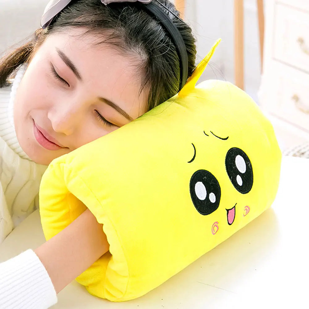 Pink Washable Winter Gloves Plush Pillow Cartoon Gloves Men Women Mitten Warm Hand Electric Heating Hand Warmer
