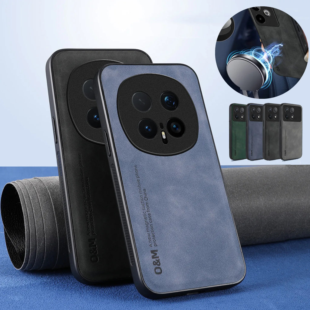 Nubuck Leather Shockproof Magnetic Case for Honor Magic 8 Pro 8Lite Protective Cover Back Shell Capa Fundas