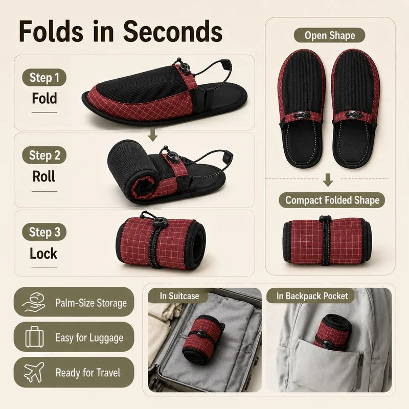 Foldable Quick Dry Water Slippers Anti Slip Barefoot Wading Shoes Lightweight Travel Beach Camp Hotel Portable Outdoor Sandals