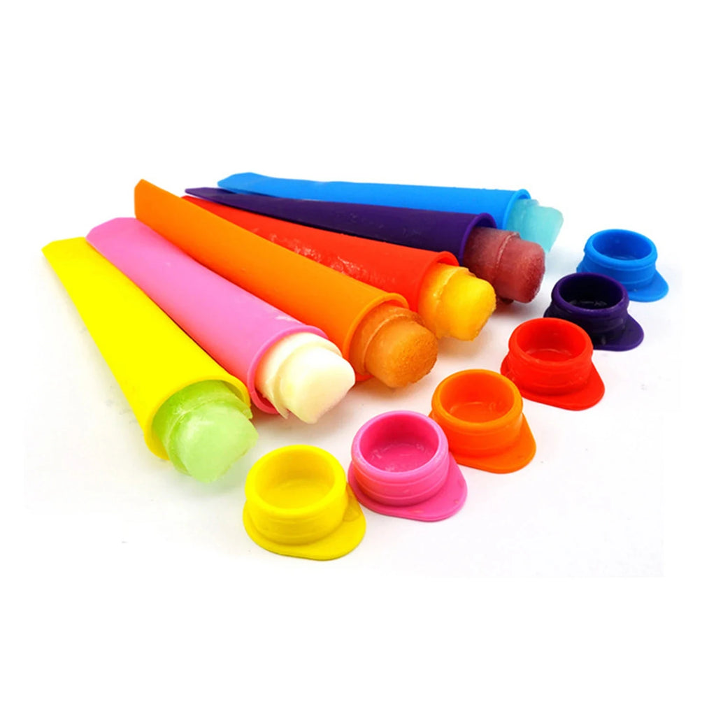 6 Pieces Silicone Popsicle Ice Cream Moulds, DIY Ice Cream Cone, Ice Making Moulds.