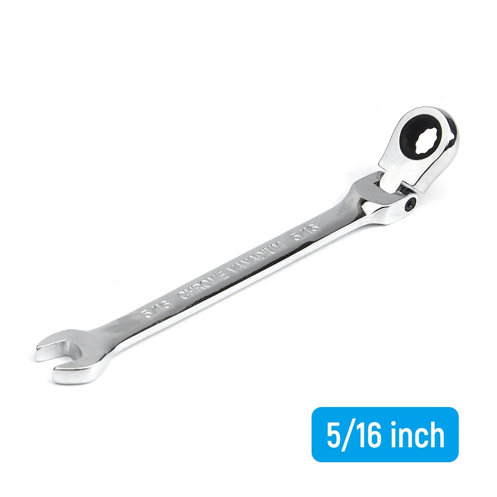 1/4-15/16 Inch 1-Piece Imperial Size Ratchet Wrench Set of Keys Spanner Flexible Head Universal Hand Tools Car Repair Tool