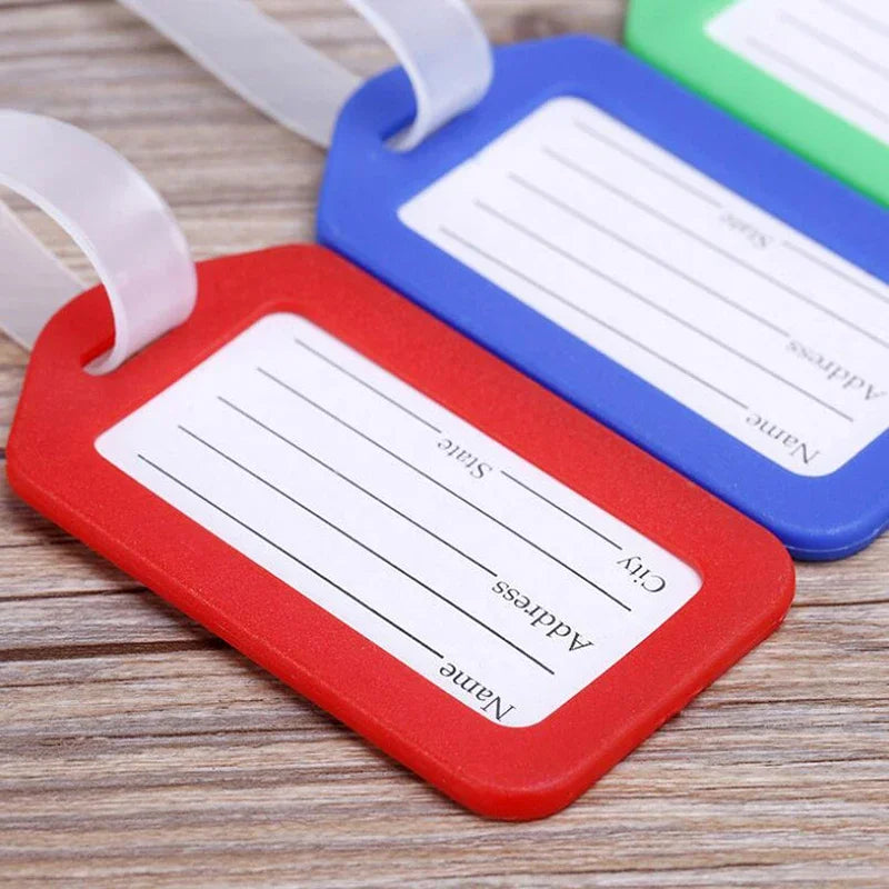 Simple Solid Color Plastic Luggage Tag Women Men Travel Suitcase ID Address Holder Baggage Tags Boarding Bag Portable Label