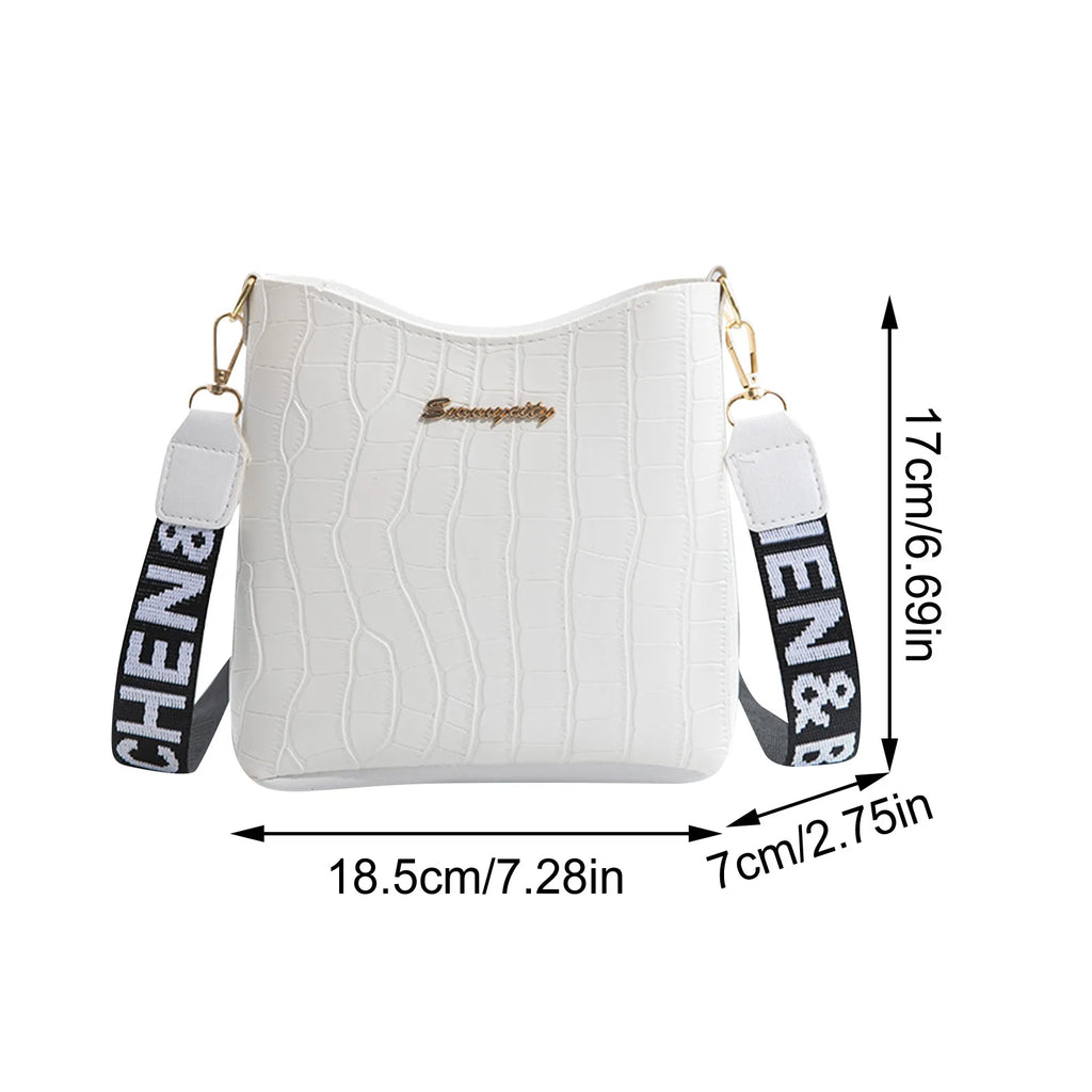 New Women'S Classic Shoulder Handbag Multi-Functional Fashion Crossbody Bag Wide Shoulder Strap Mini Pu Leather Mobile Wallet