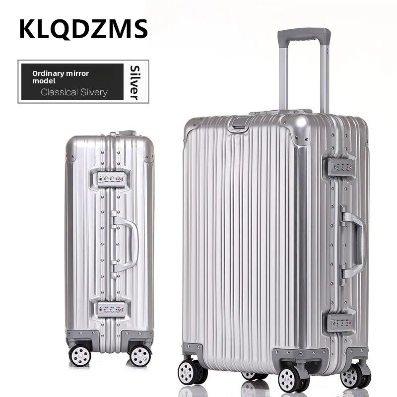 KLQDZMS High Quality All Aluminum Magnesium Alloy Luggage Large Capacity Travel Suitcase 20 Inch Boarding Business Luggage Bag