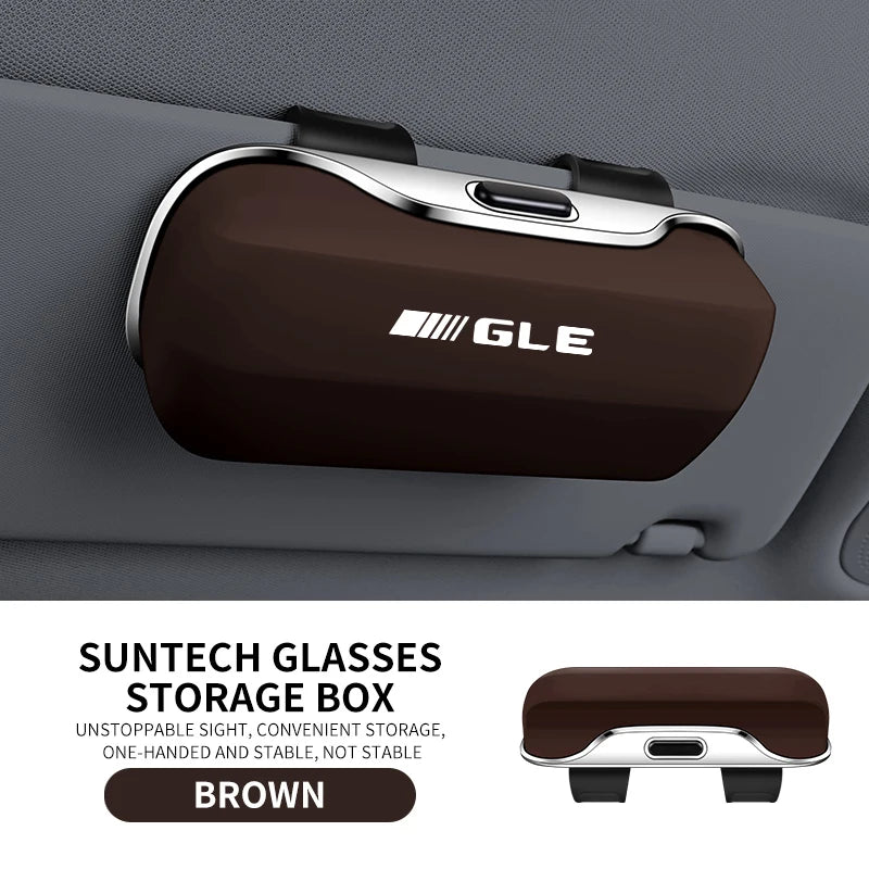 Car Eyewear Case Box Sunglasses Holder Sun Visor Storage Protective Frame Box Glasses Clip Portable For Mercedes Benz Gle GLE