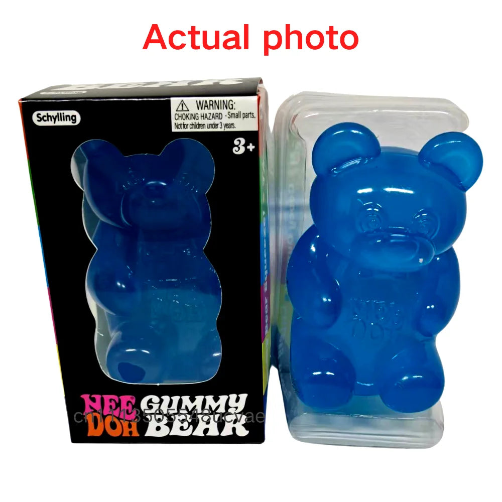 8cm NeeDoh Cute Gummy Bear Sensory Squeeze Toy with Jelly-like Filling Slow Rebound Stress Relief Toy To Alleviate Anxiety**