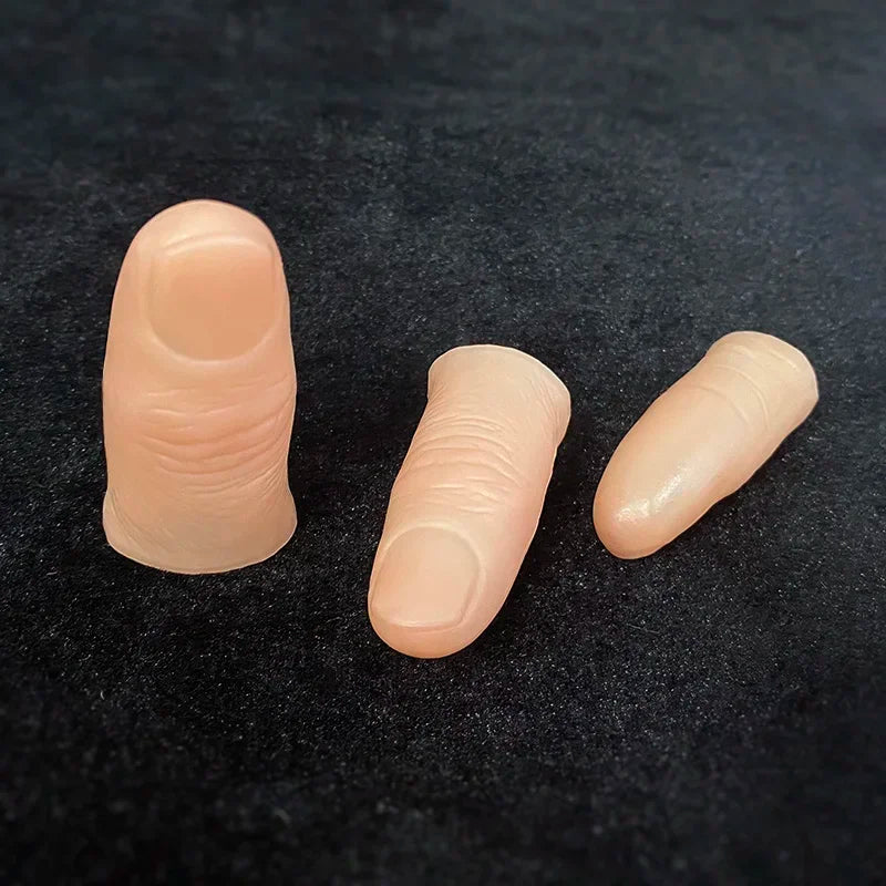 3Pcs Realistic silicone Thumb Tip Magic Trick Accessory Close Up Illusion Gimmick Mentalism Prop Fake Thumb Toys