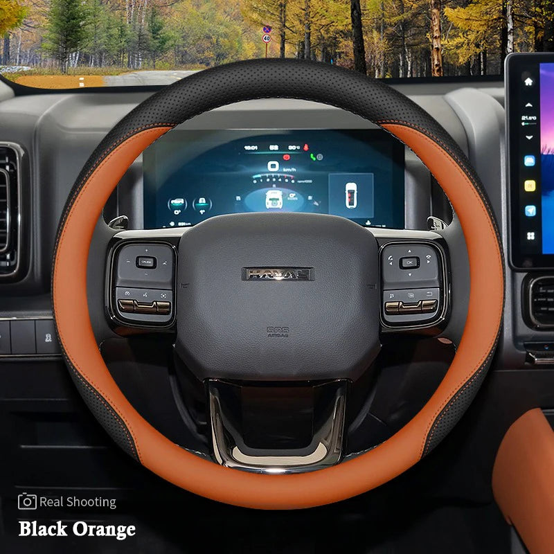 High Leather Braid on Car Steering Wheel Cover Wrap for Haval H9 2015 2016 2017 2018 2019 2020 2021 2022 2023 2024 2025 Stylling