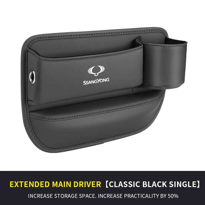 Car Storage And Finishing Leather Seat Gap Storage Box For Ssangyong Actyon Kyron Korando Musso Rexton Tivoli Auto Storage Box