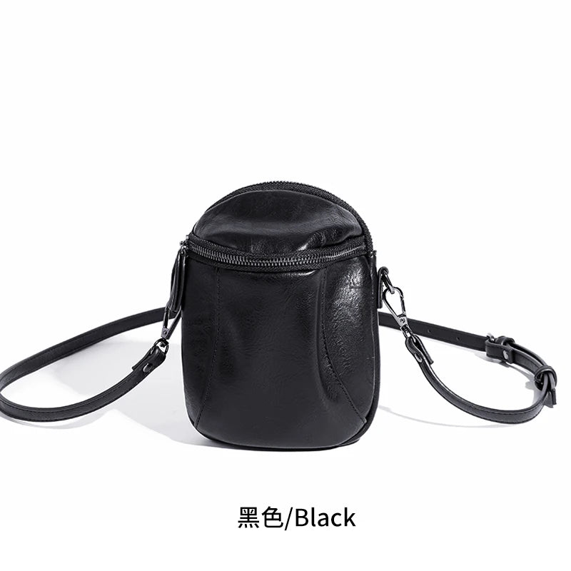 Casual Leather Crossbody   Hoof Bag for Men Composite Sheepskin Single Shoulder Phone Bag Trendy Vertical Mobile Pho...