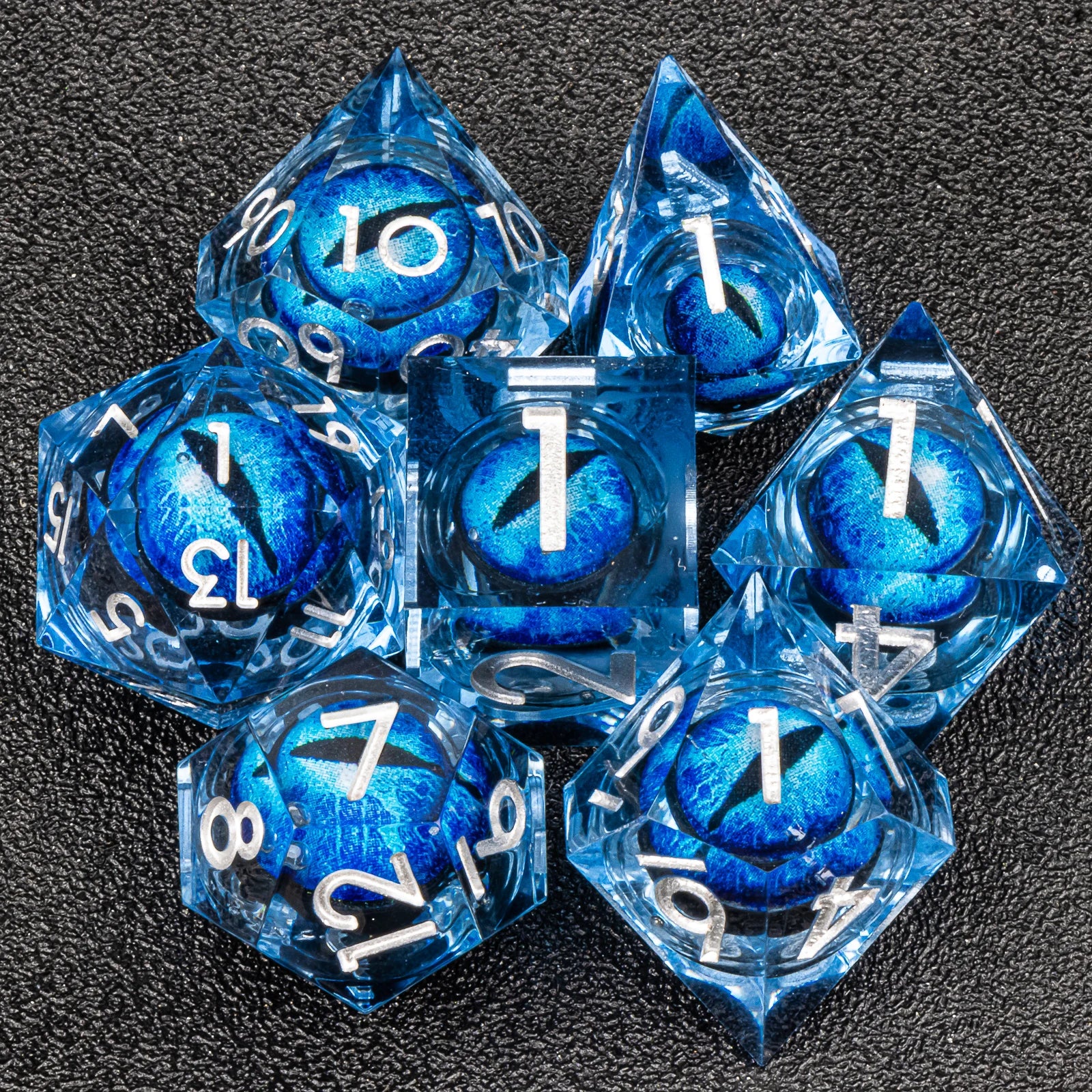 Handmade D&D Polyhedral Dice Set for Dungeons and Dragons, D and D Dice, Sharp Edged Resin D&D Dice Set Gifts, D20 Dice