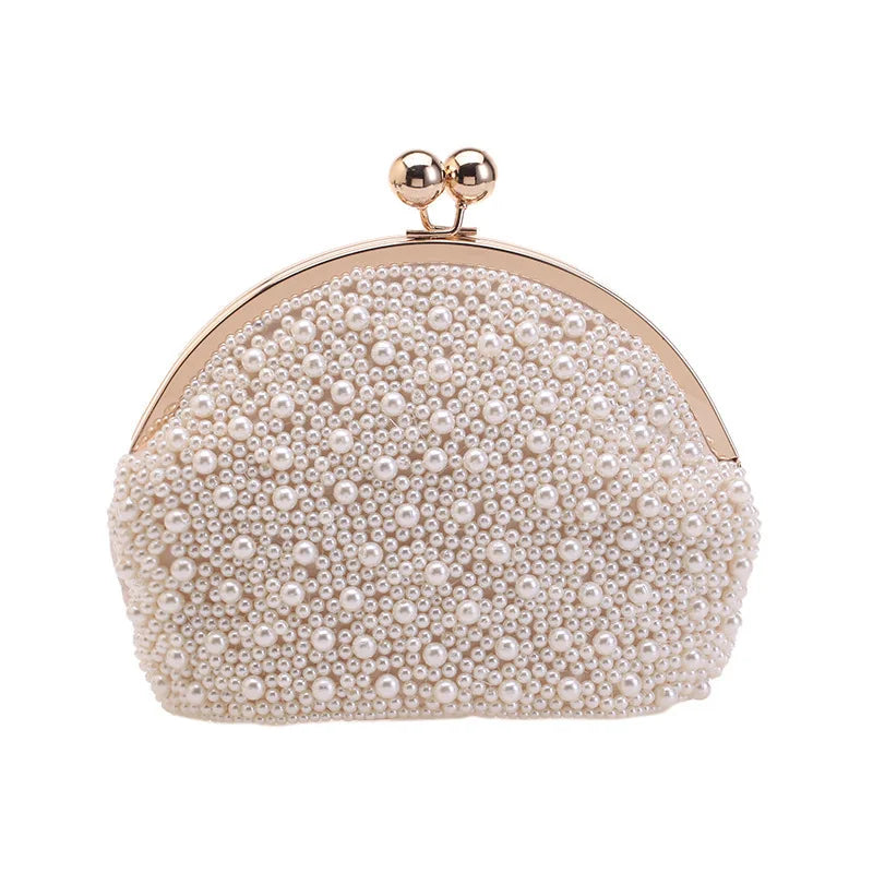 Luxury Pearl Evening Hand Bag Women Handmade Beading Banquet Handbag Bridal Wedding Dinner Party Day Clutch Phone Wallet