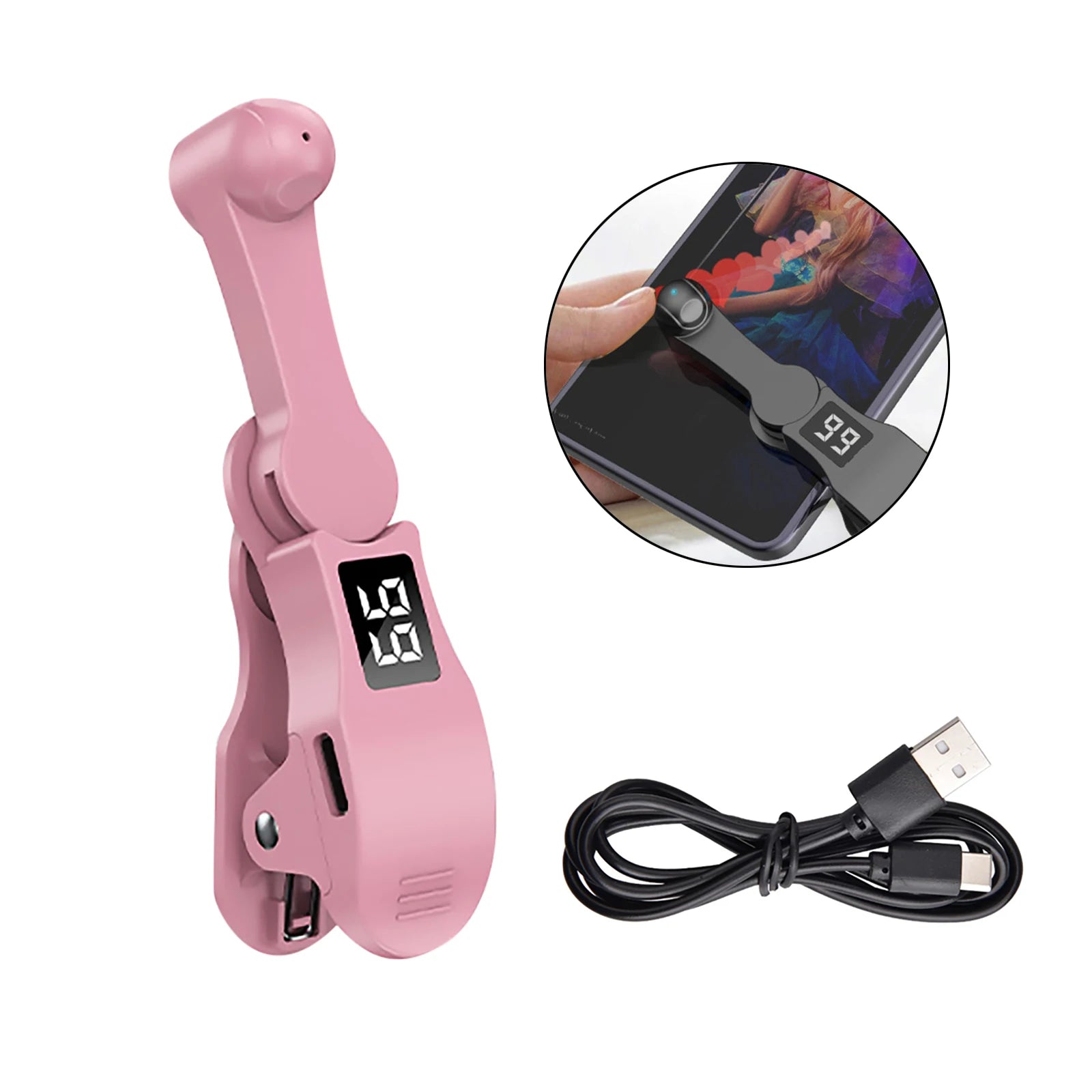 Auto Screen Clicker Tapper With Power Cable For Smart Phone Apps Video Live Streaming Gadget Fast Click Cell Phone Screen Tapper