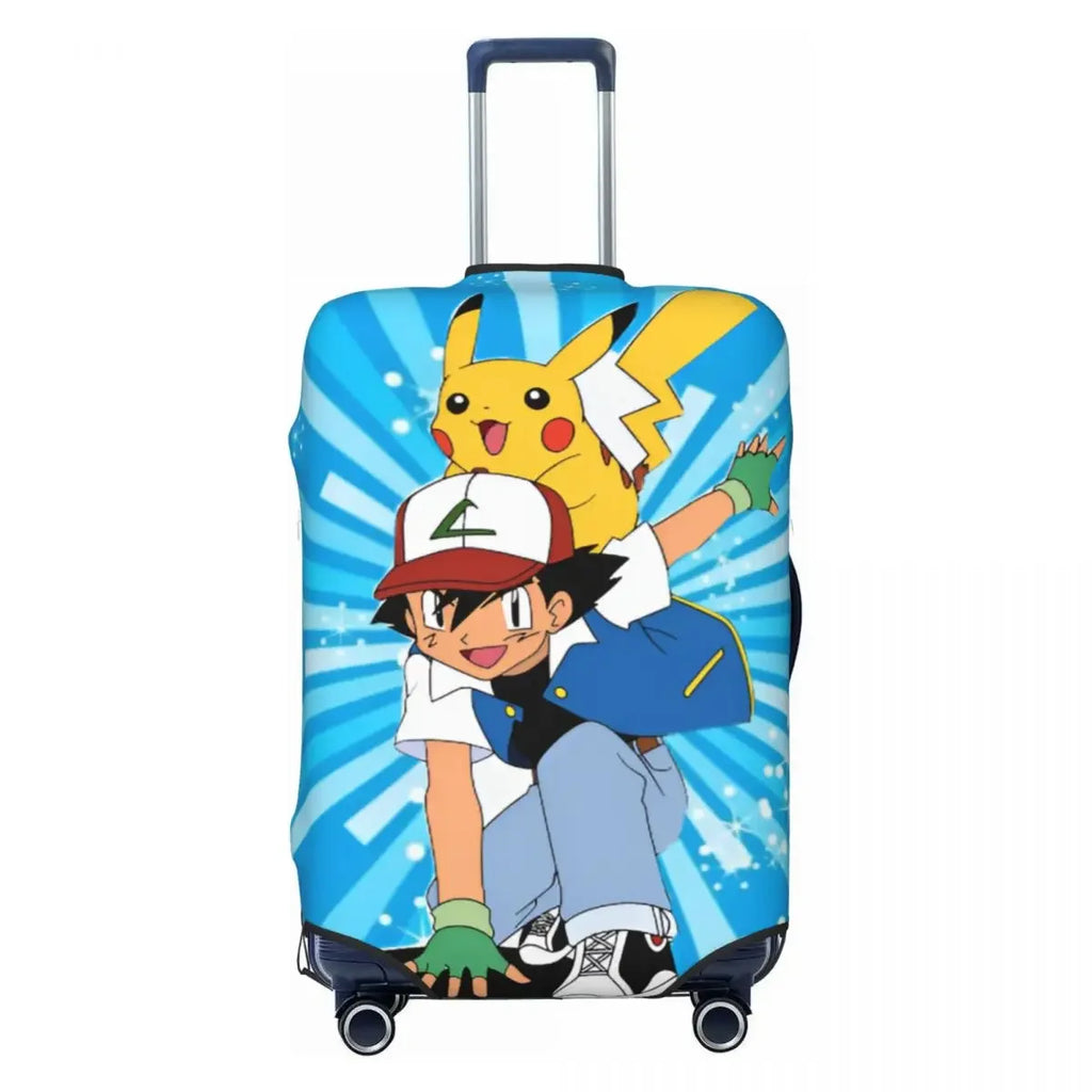 Premium P-Pikachizer Printed Luggage Cover High Elasticity 18-32 Inch Luggage Dust Resistant Anti-Scratch Washable Travel Cover