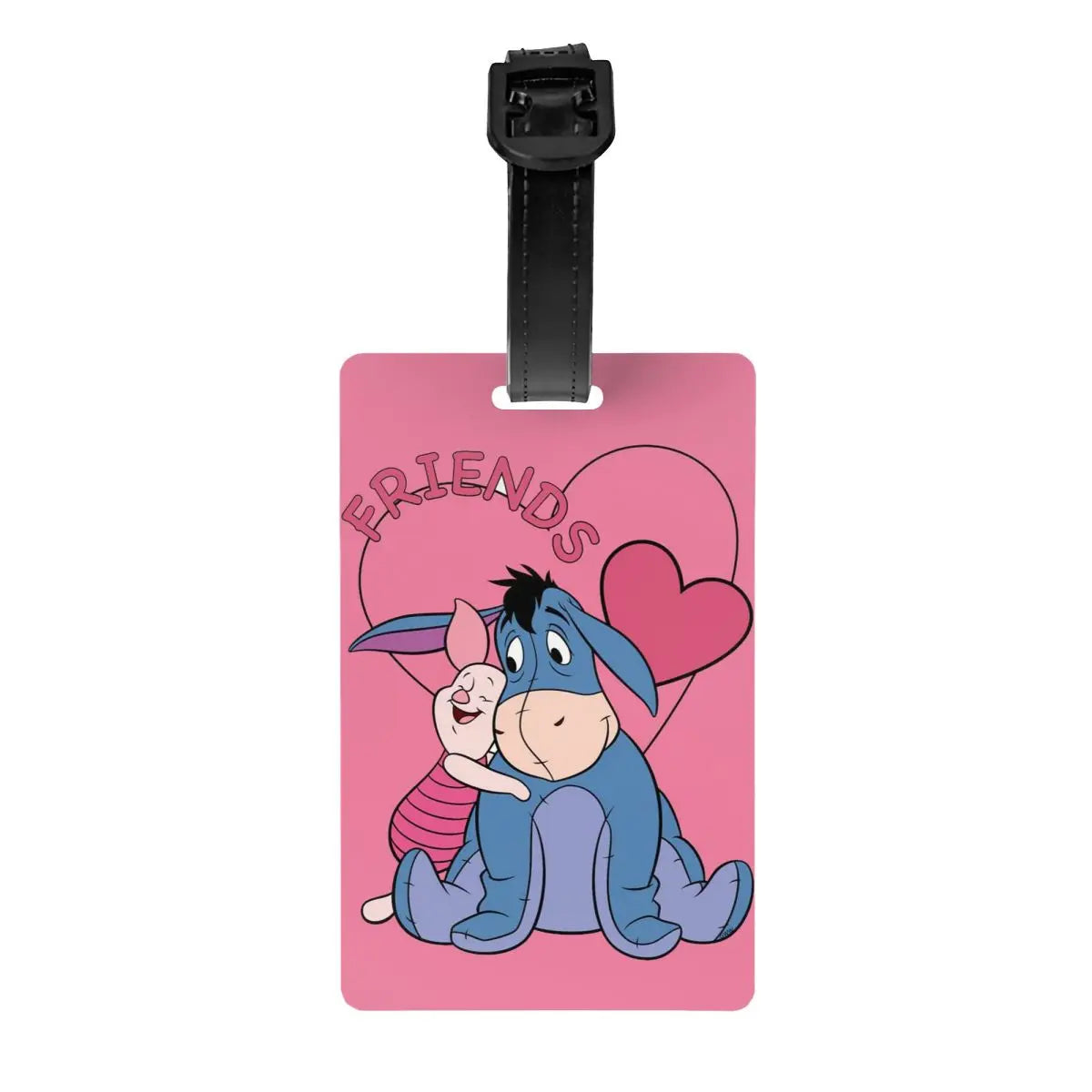 Custom Happy P-Piglets Anime Big Movie Luggage Tag With Name Card Privacy Cover ID Label for Travel Bag Suitcase