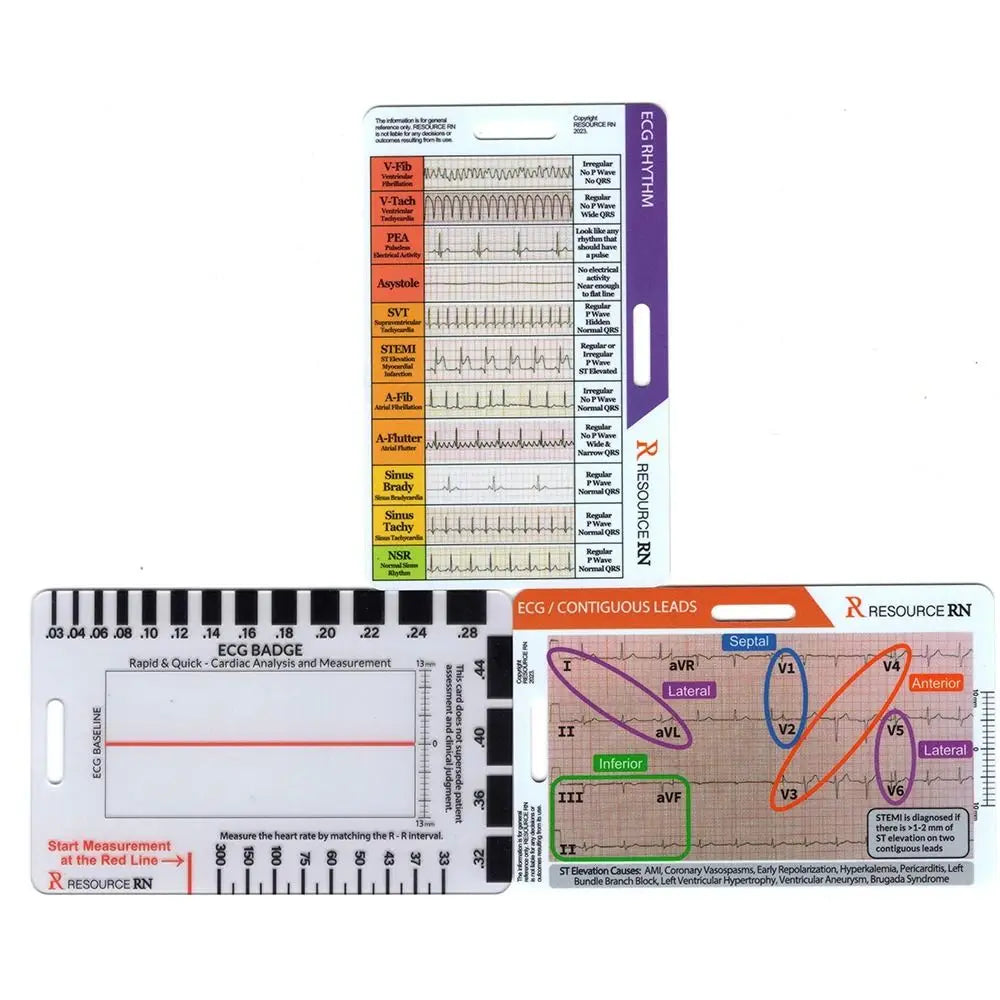 New ECG/EKG Calipers Horizontal Vertical Transparent ECG 7 Step Ruler Plastic Portable Measuring Tool