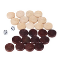 24Pcs/set Wooden Chips Round Checkers Pieces For Backgammon Chess Game Accessories