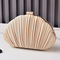 Nesitu Shell Shape Women Make Up Cosmetic Evening Shoulder Messenger Clutch Bag Phone Purse Handbag Golden Green Pink M88259