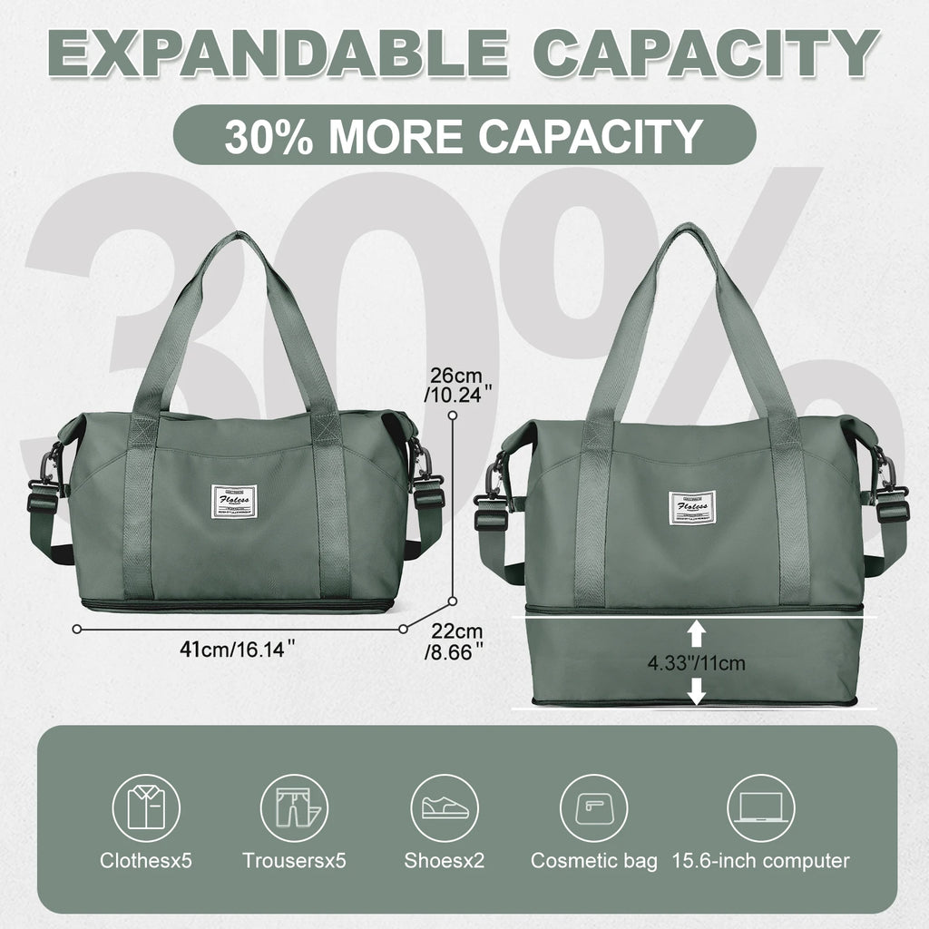 Expandable Travel Bag for Ryanair Easyjet, Hand Luggage Sport Bag Gym Bag, Large Capacity Foldable Travel Duffel Bag Weekend Bag
