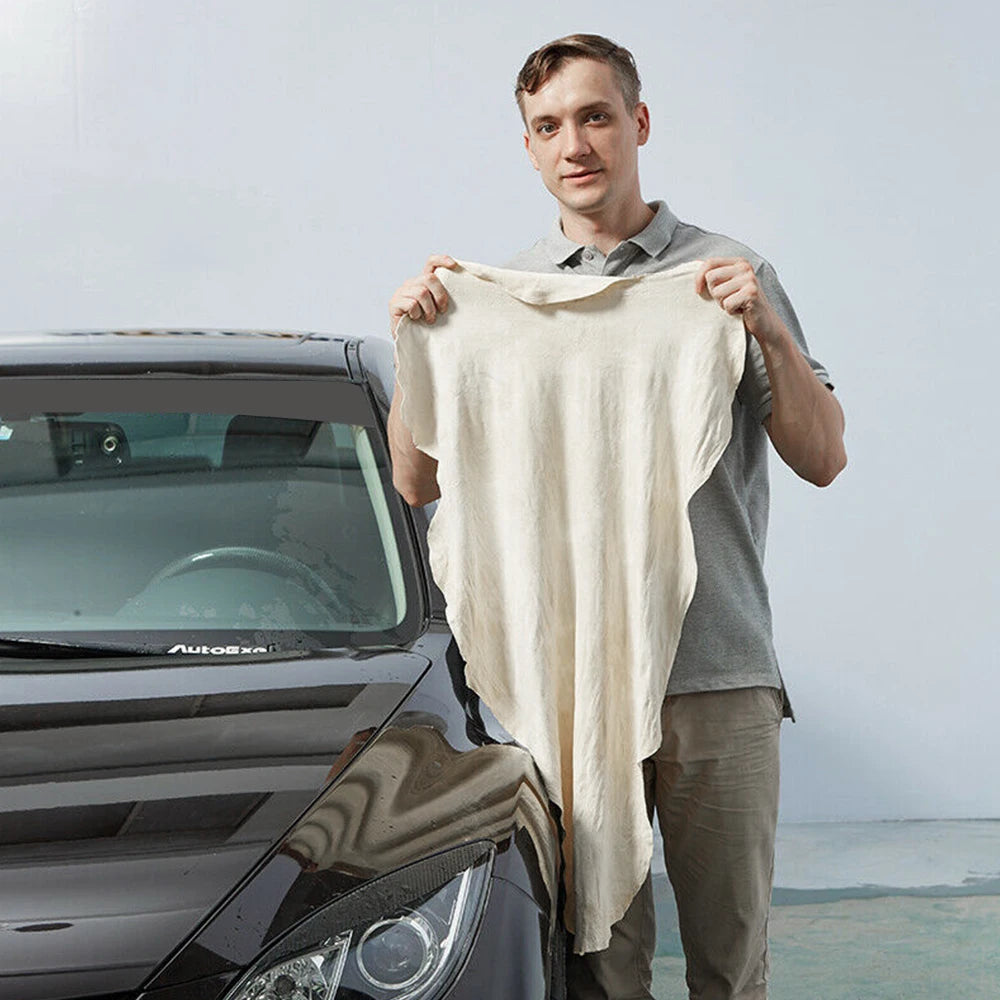 Car Cleaning Cloth Deerskin Leather Towel Drying Car Leather Cloth Super Absorbent Oil Tanned Washing Towels Clean Accessorie