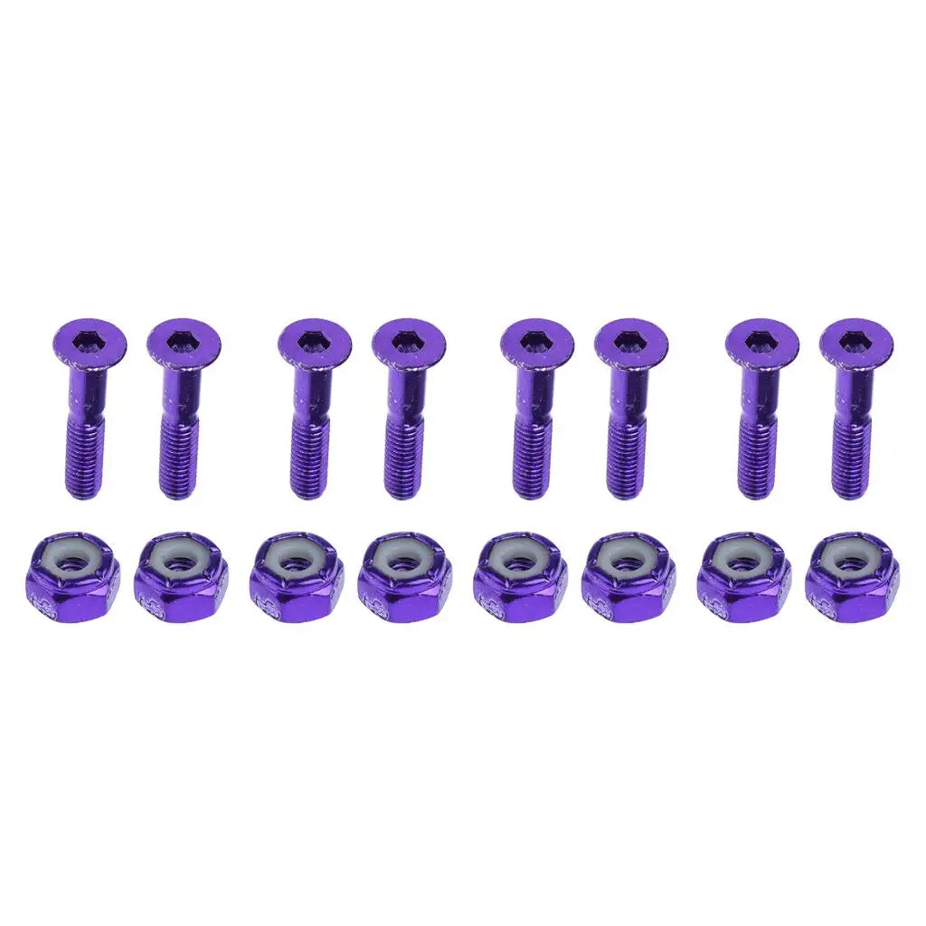 8pcs Brand New Replace Skateboard Truck Hardware Set Longboard Screws Bolts