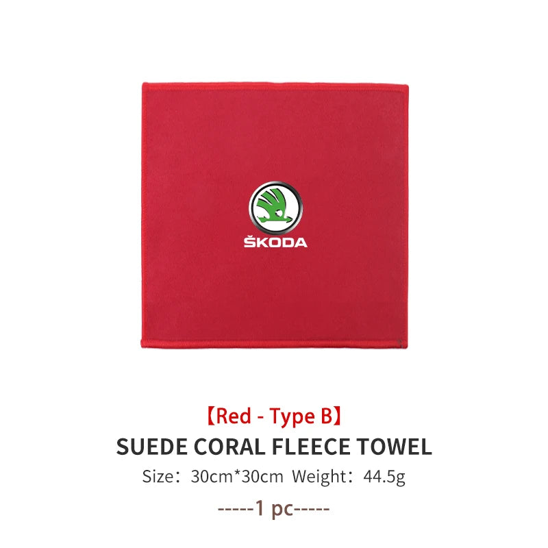 Auto Wash Towel Car Cleaning Drying Care Cloth Car Wash Towel For Skoda Kamiq MK3 Roomster Rapid Kodiaq Karoq Fabia Enyaq