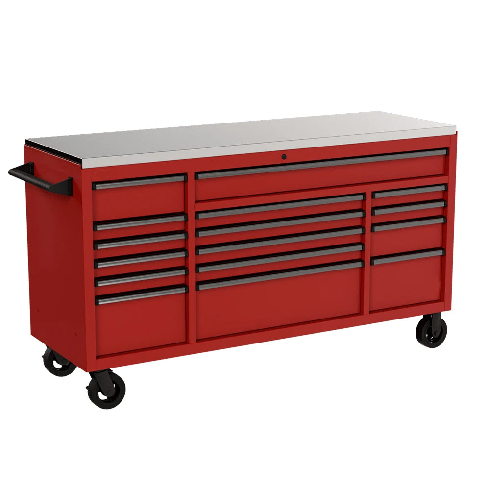 OEM Mobile 16-Drawer Tool Chest 72 Inch Workbench Large Tool Roller Cabinet