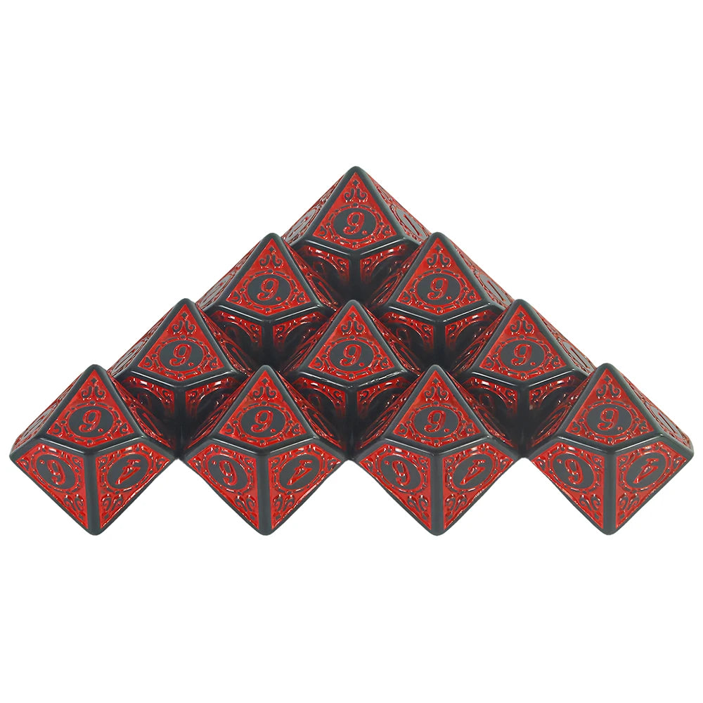 10 Sided Acrylic Dice D10 Polyhedral Dice Set for DND RPG Role Playing Table Games
