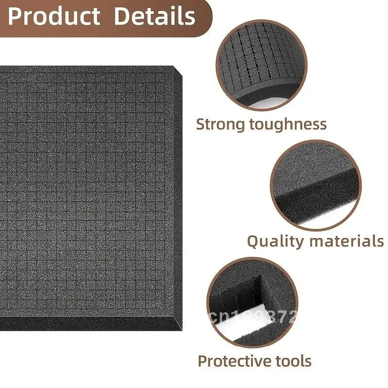 Toolbox Pre Cut Grid Foam Pick Pluck Foam Insert For Hard Case Pick Apart Precorted Shadow Foams Toolbox Organizer Customizable