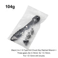 Black H-Shaped Drill Chuck Ratchet Key Wrench 2-in-1 Multi-Specification 1.5-16mm Hand Tool for Home Improvement