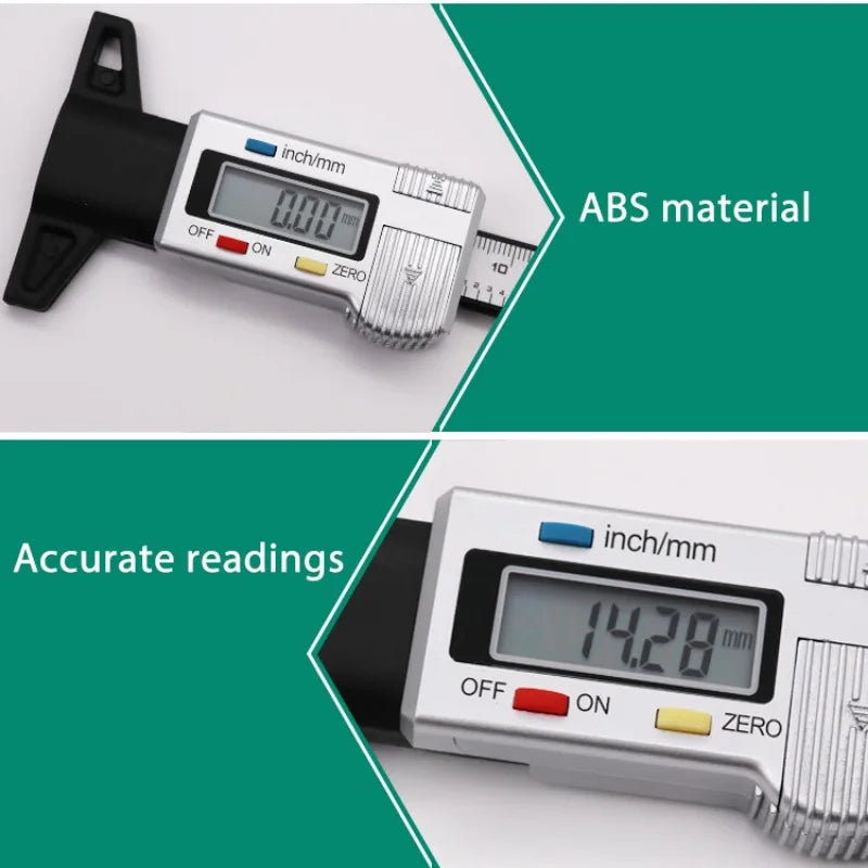 Digital Car Tyre Tire Tread Depth Gauge Meter Measurer Tool Caliper Thickness Gauges Tread Brake Pad Shoe Tire Monitoring System