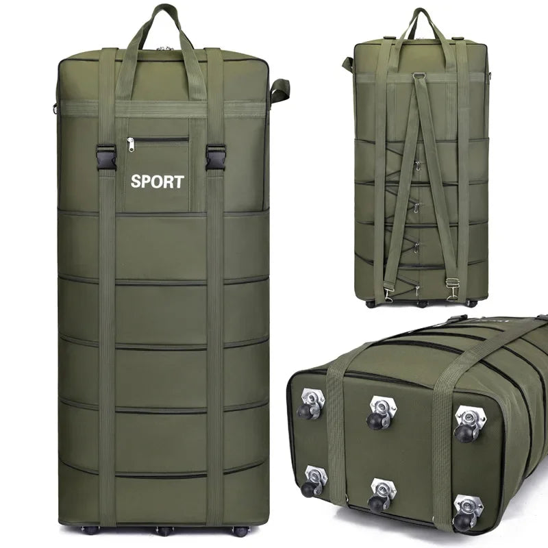 Large Capacity Dormitory Cotton Quilt Storage Bag with Wheels Travel Bag Student Luggage Bag Oxford Cloth Waterproof Dustproof