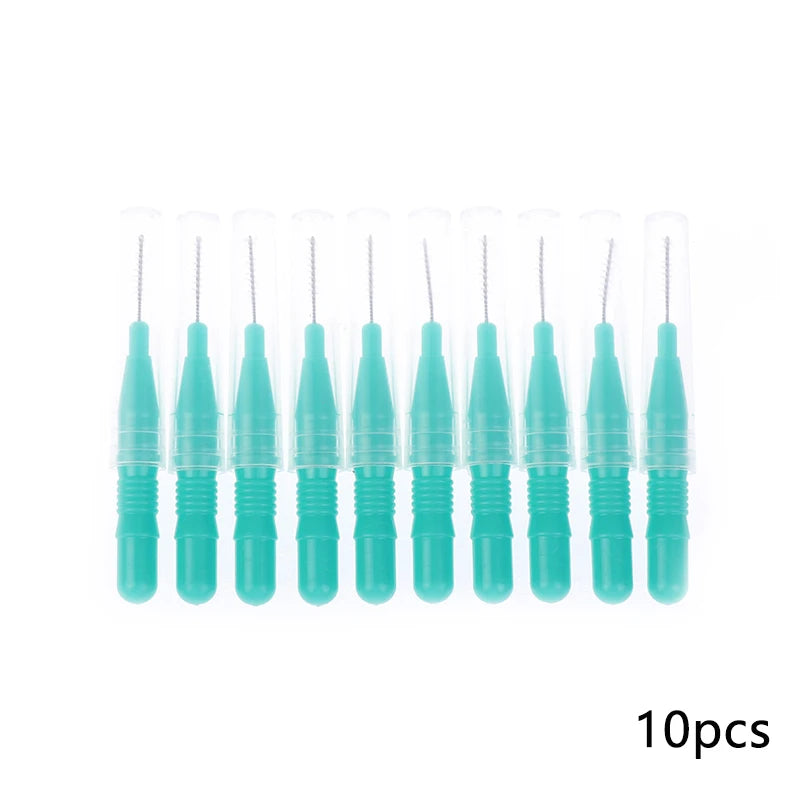 100Pcs Interdental Silicone Brushes Dental Toothpicks Brush Between Teeth With Thread Oral Cleaning Tools