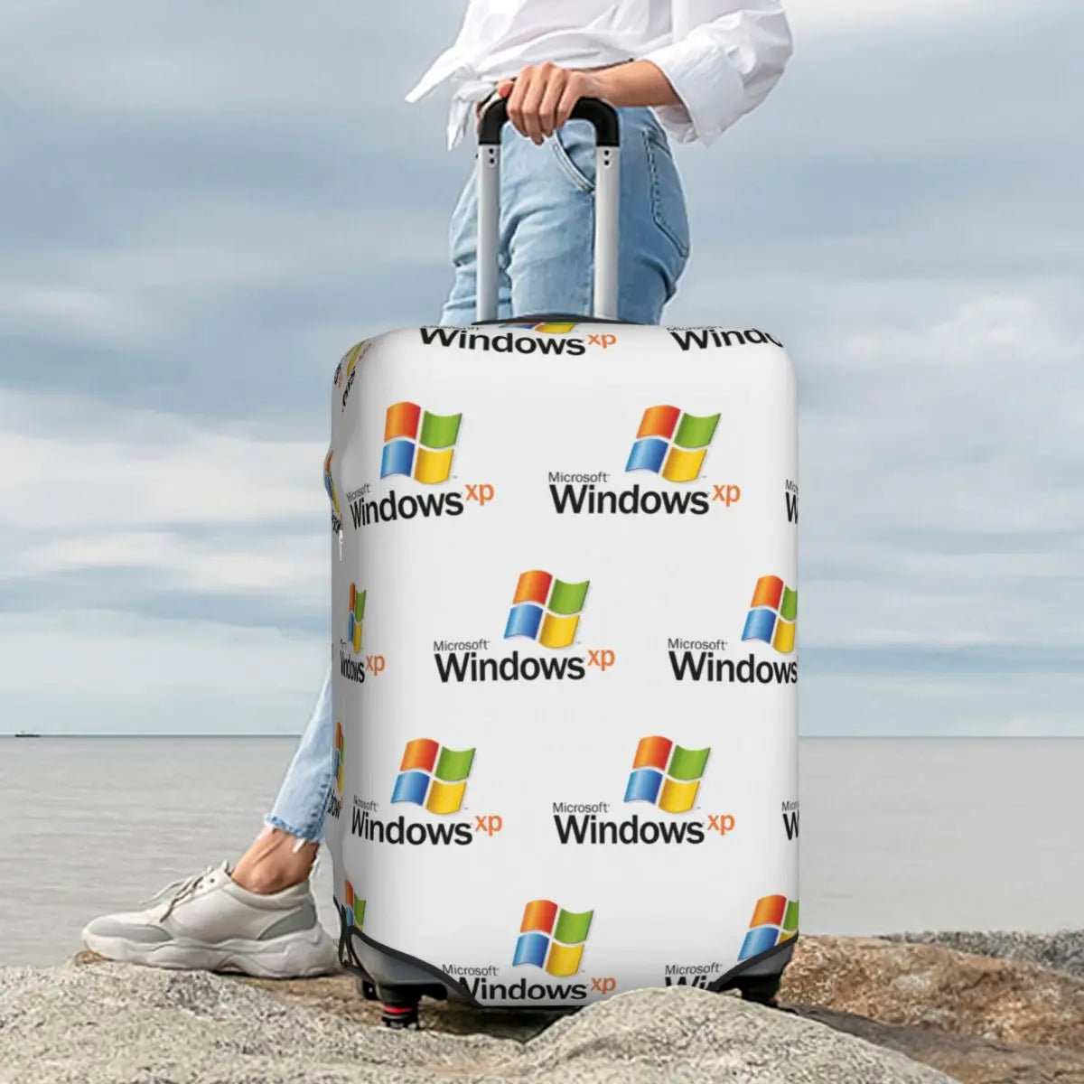 Windows Xp 2 Suitcase Cover Protection Elastic Trip Luggage Protector Covers for 18-32 Inch
