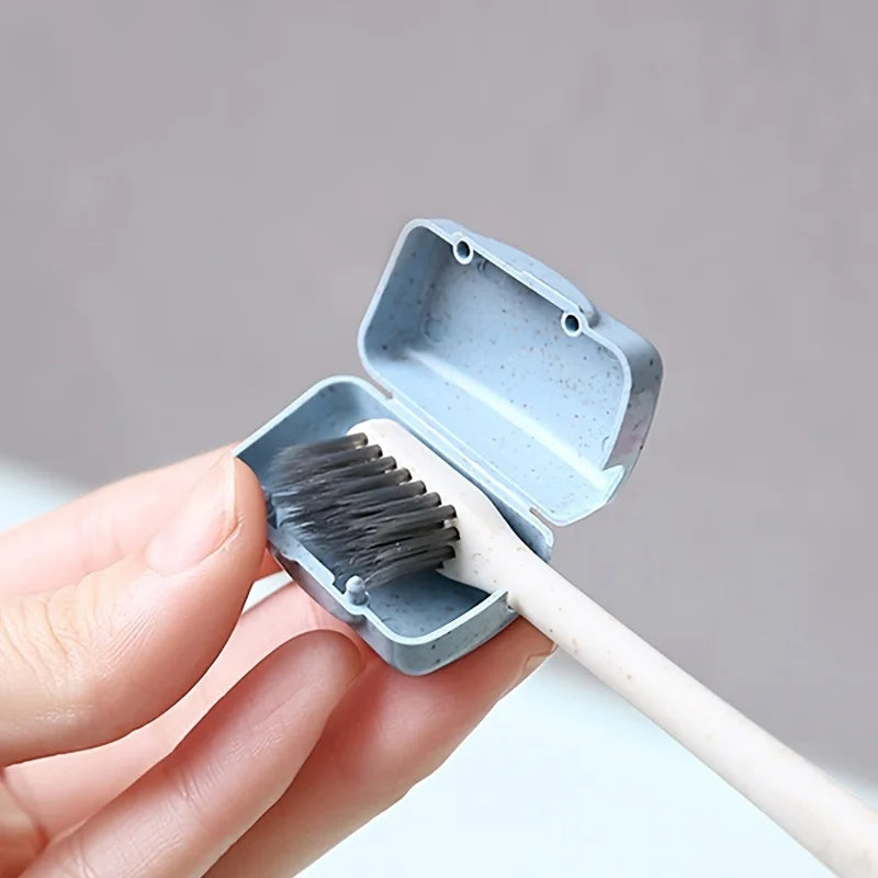 4PCS Travel outdoor toothbrush head cover, brush cover, wheat straw toothbrush protective cover