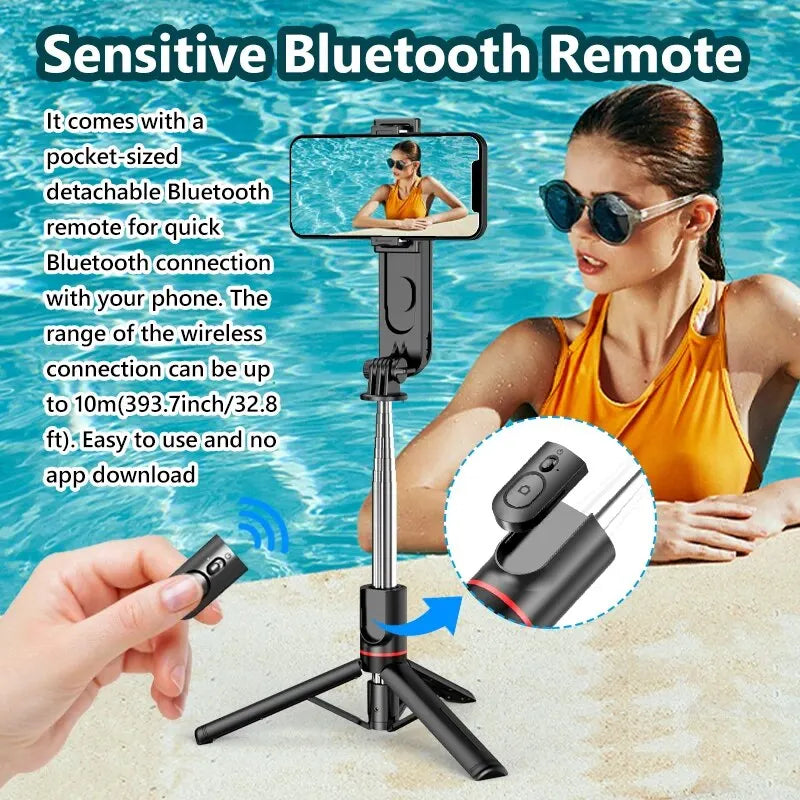 L15 Selfie Stick Foldable Mini Tripods Photo Live With Fill Light Wireless Bluetooth Remote Shutter For Ios Android Smartphones