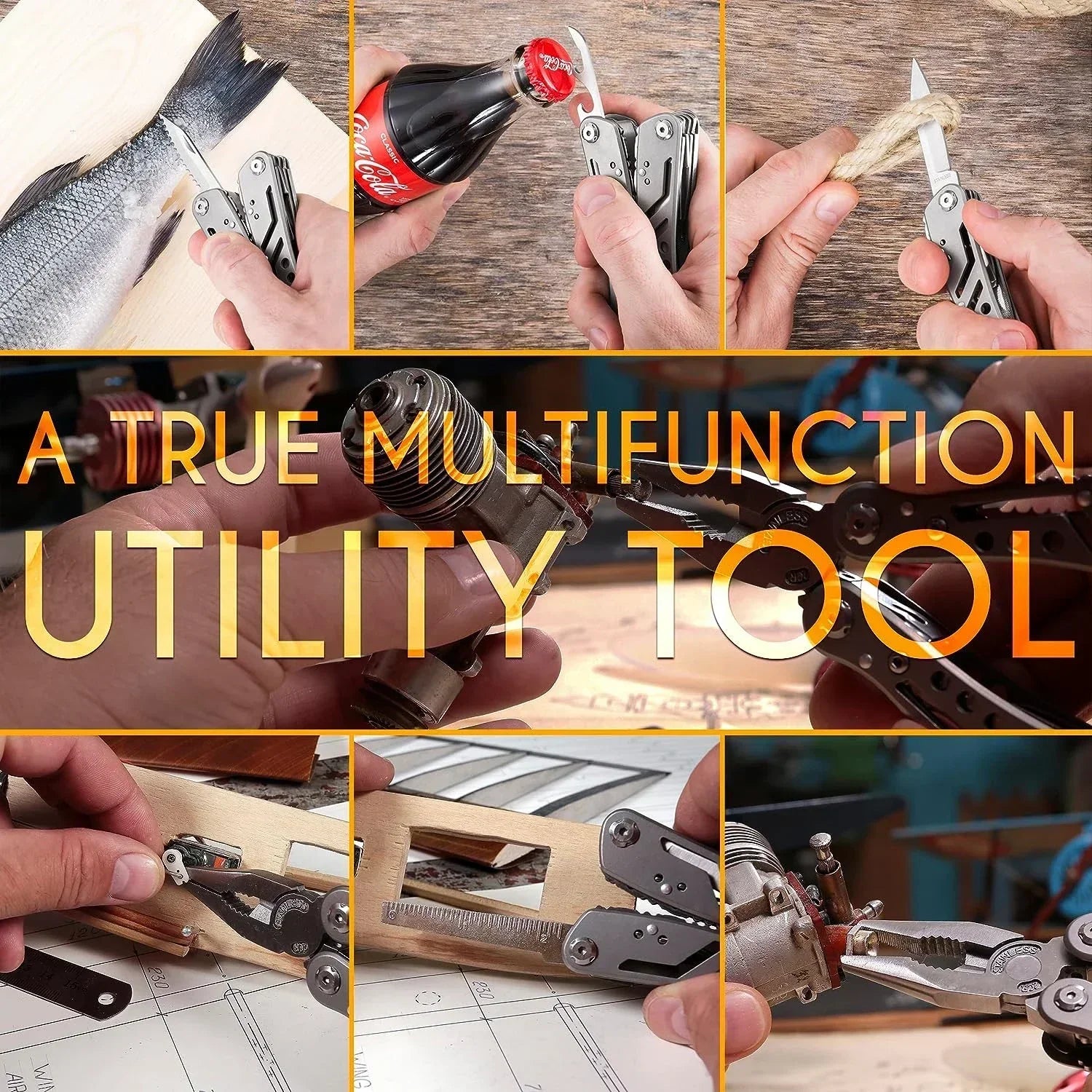 Multifunctional 24 in 1 Wire Cutters Universal Diagonal Pliers Anti Slip Durable Tool for Electrician Hardware Repair Jobs