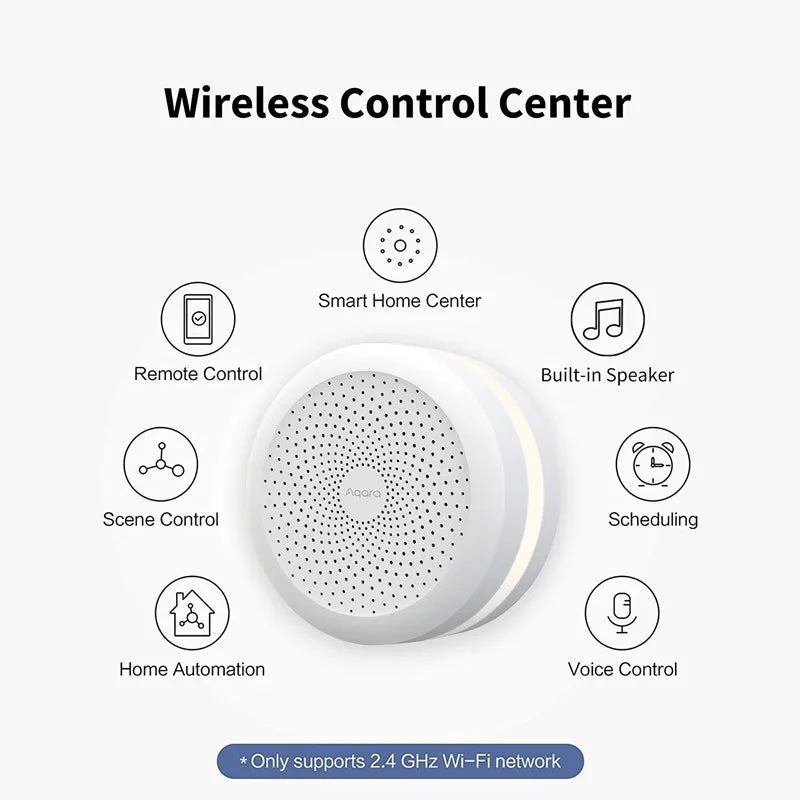 2024 Newest Aqara Smart Hub M1S Gateway Wireless Zigbee 3.0 Wifi RGB LED Night Light Remote Control For Xiaomi Mijia Homekit APP