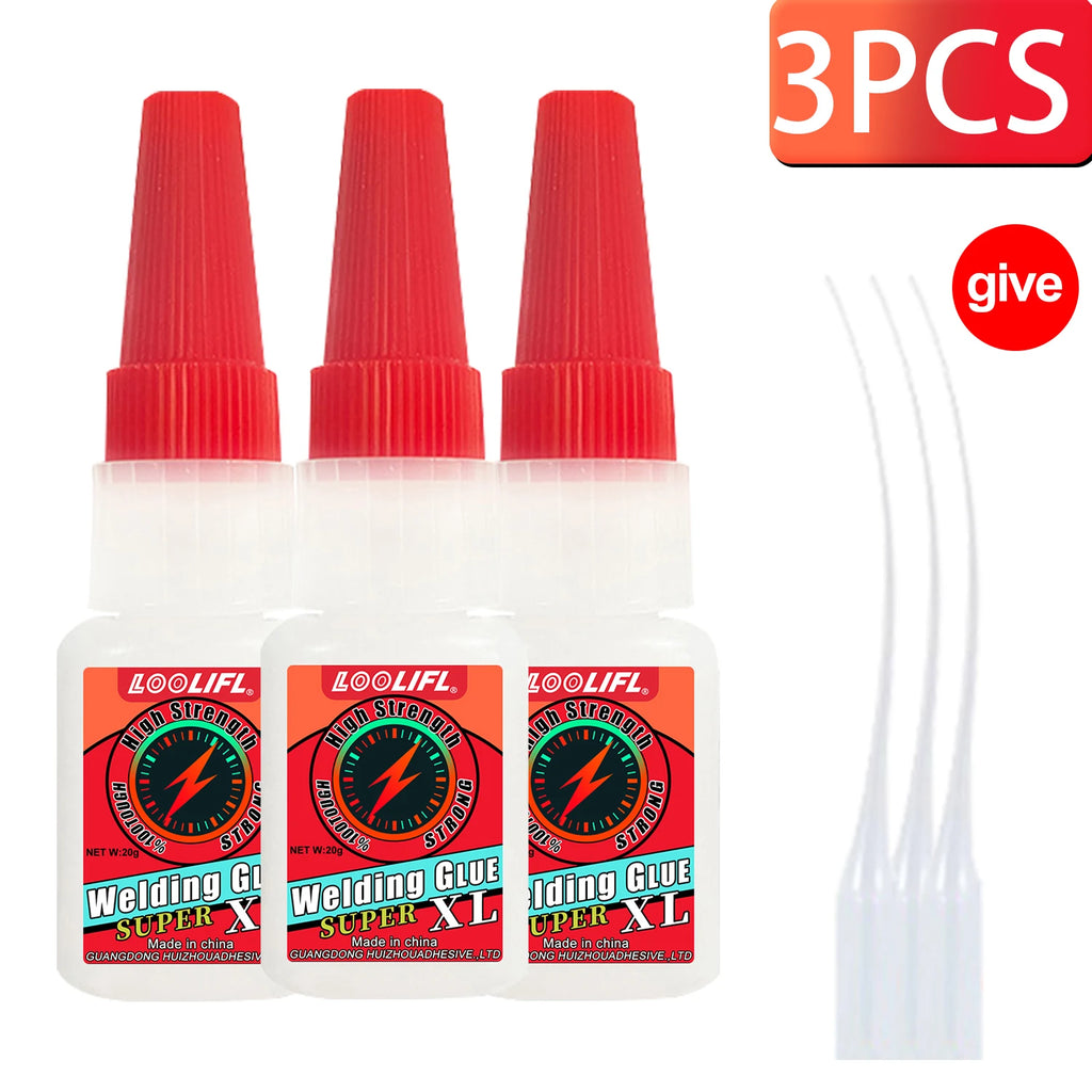 LOOLIFL 50g super glue, professional adhesive, transparent cyanoacrylate glue, quick-drying, tasteless and long-lasting adhesion