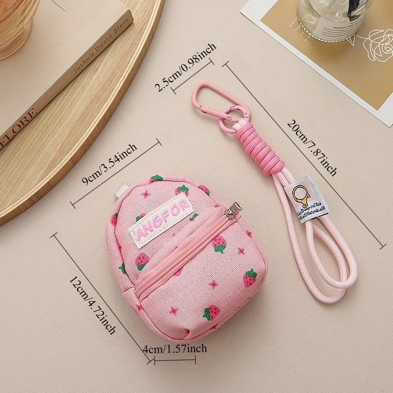 Mini Lipstick Earphone Bag, Trendy Niche Design Pendant Coin Purse, Cute Bag Charm with Lanyard